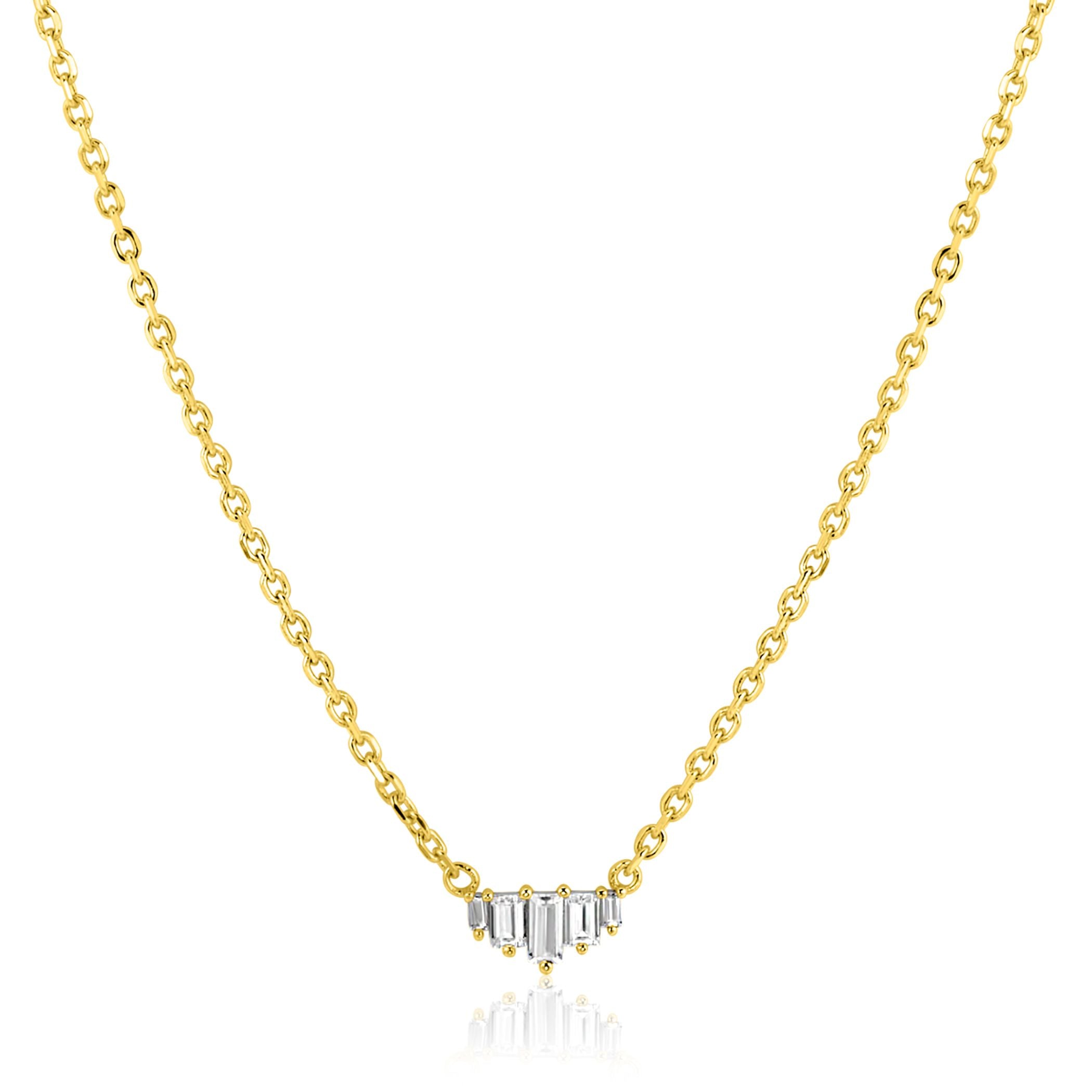 ZINZI Verguld Zilveren Ketting 42-45cm - ZIC2723Y