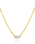 ZINZI Gold Plated Zilveren Ketting met Piramide Hanger en Witte Zirkonia 42-45cm ZIC2723Y