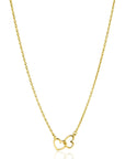 ZINZI gold plated zilveren ketting met 2 verbonden hartjes 40-45cm ZIC2513G - PansiteNederland.nl