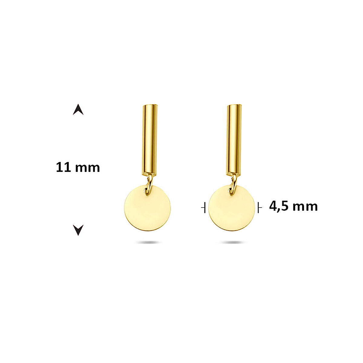 Fantasy Collection Hangende oorbellen 11 mm 14K geelgoud