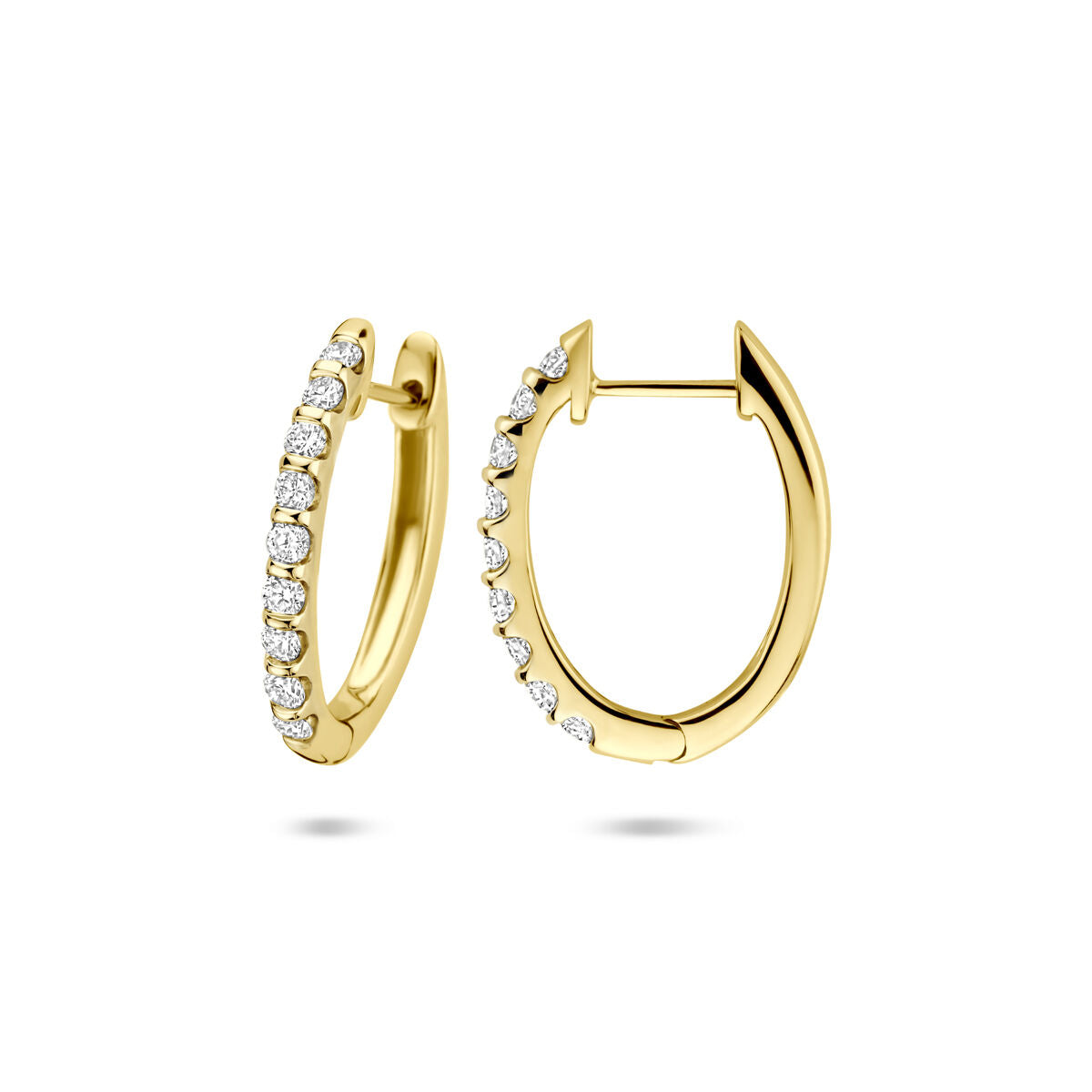 14K geelgouden klapoorringen lab grown diamant 0.25ct 2x 0.125ct h si 19,5 mm - 4033720