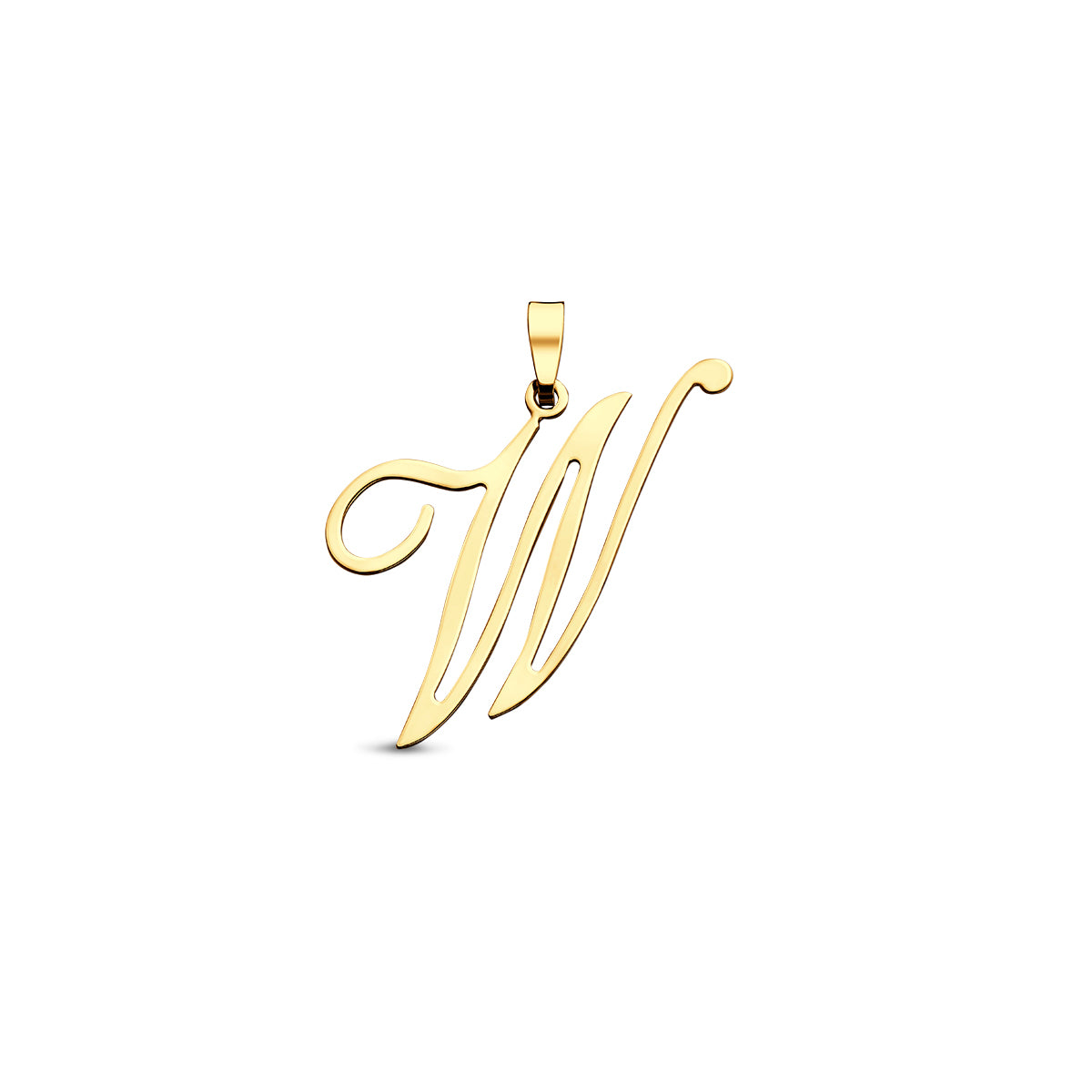 Hanger sierletter W 24,5 mm 14K geelgoud #Letter_W