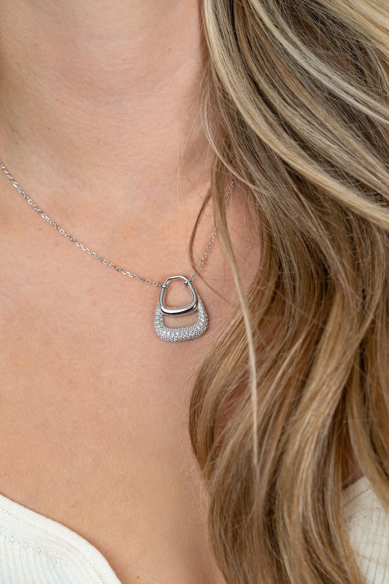 ZINZI Zilveren Ketting met Witte Zirkonia ZIC2806