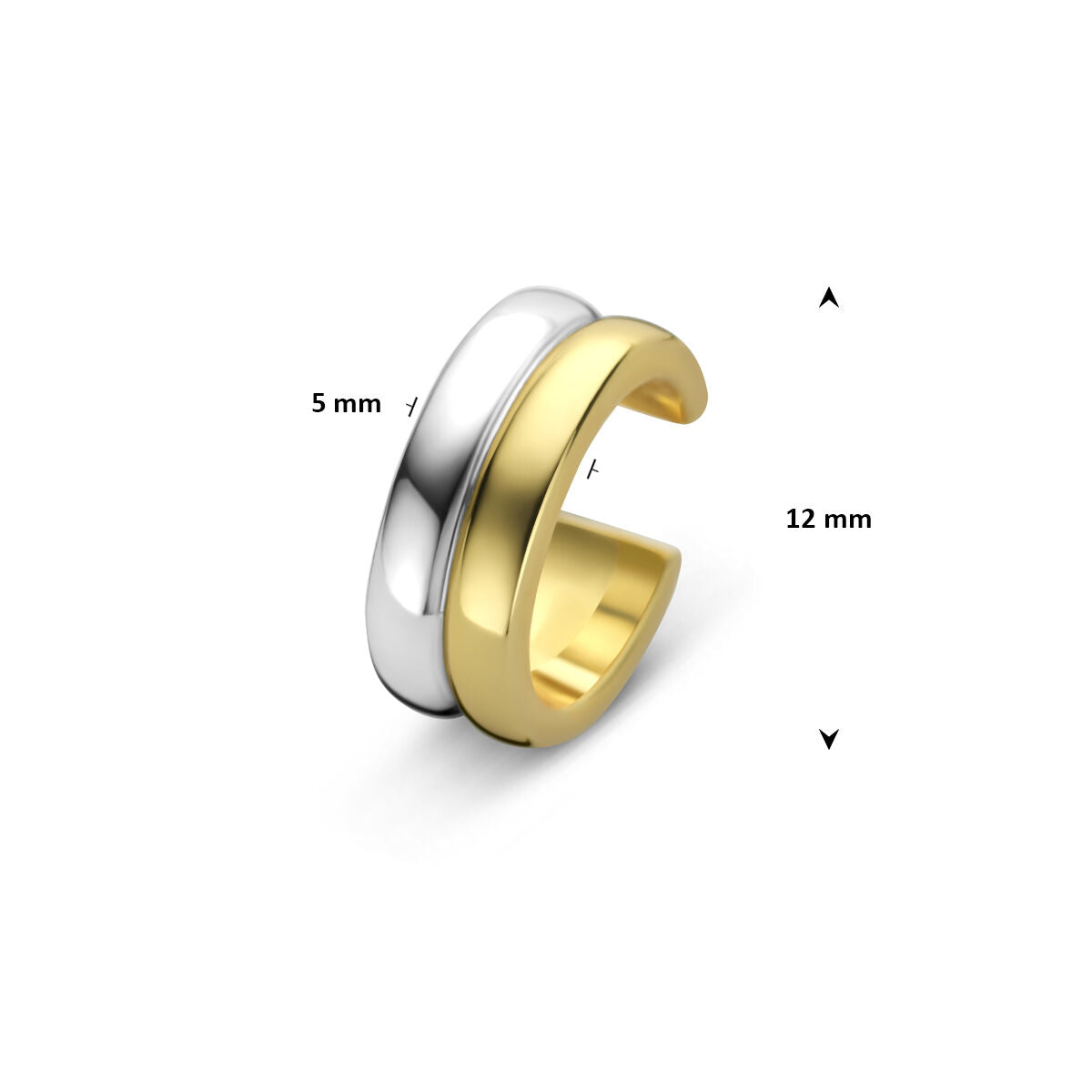 Fantasy Collection Ear cuff 12 mm 1 micron zilver verguld oorbellen