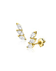 Zinzi Gold 14 krt gouden oorknoppen met drie ovale witte zirkonia's ZGO518 - PansiteNederland.nl
