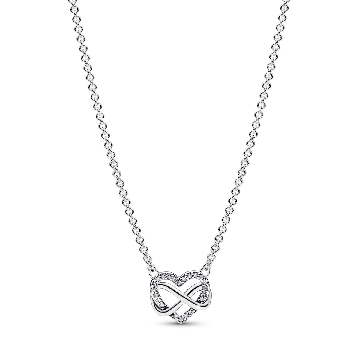 Pandora Sprankelende Oneindigheid Hart Halsketting zilver