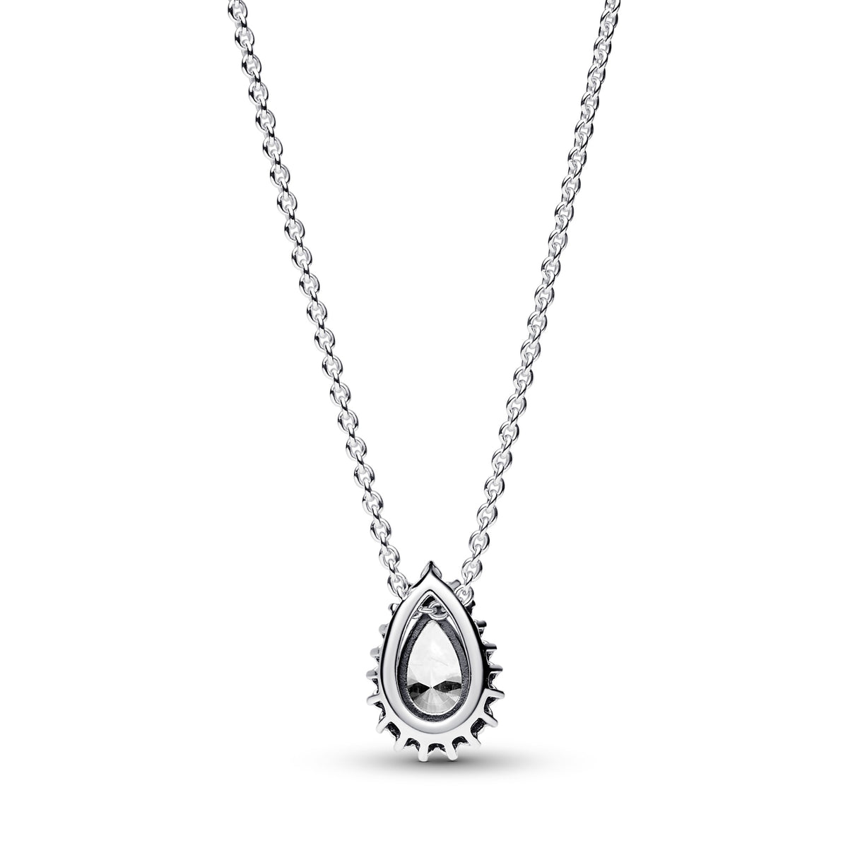 Pandora Sprankelende Peer Halo Halsketting zilver 392832C01