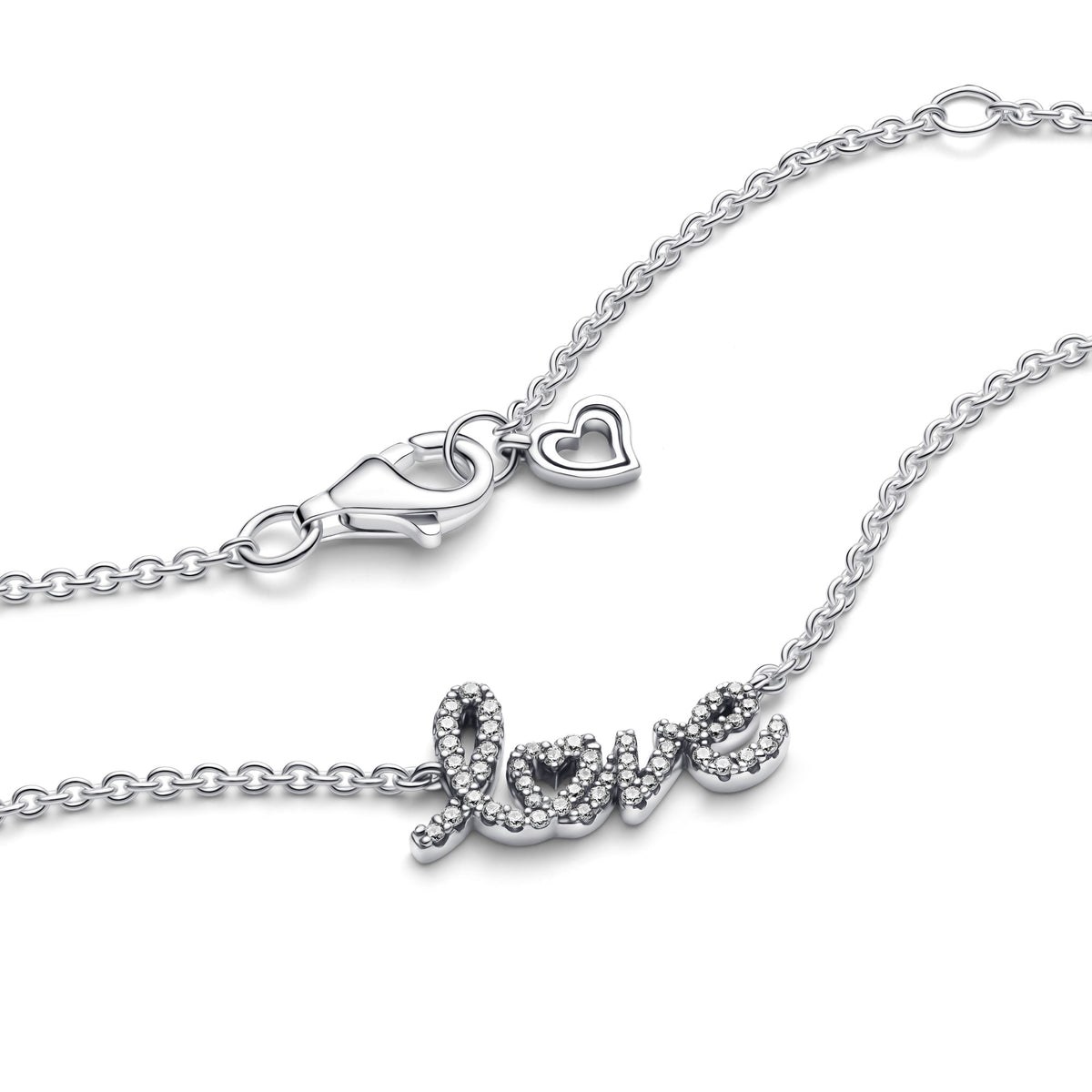 Pandora Sprankelende halsketting love handgeschreven zilver 393076C01