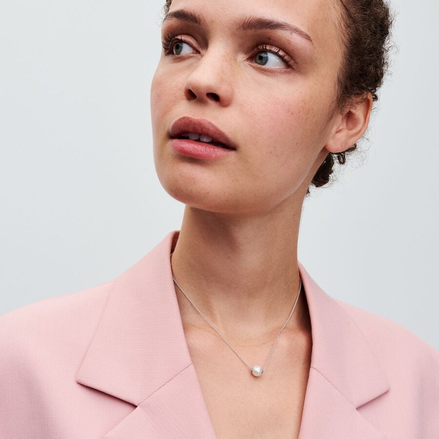 Pandora Collier met Behandelde Gecultiveerde Zoetwaterparel zilver - 393167C01