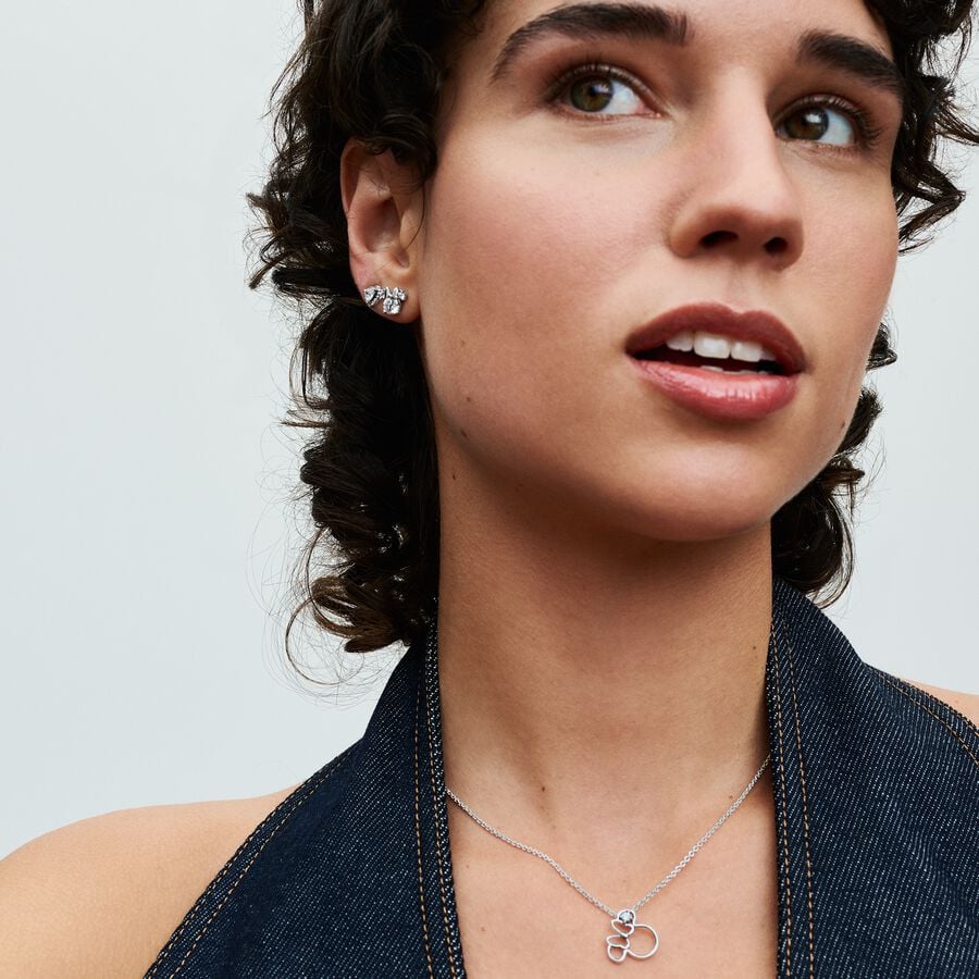 Pandora Disney Minnie Mouse silhouet halsketting zilver - 393187C01