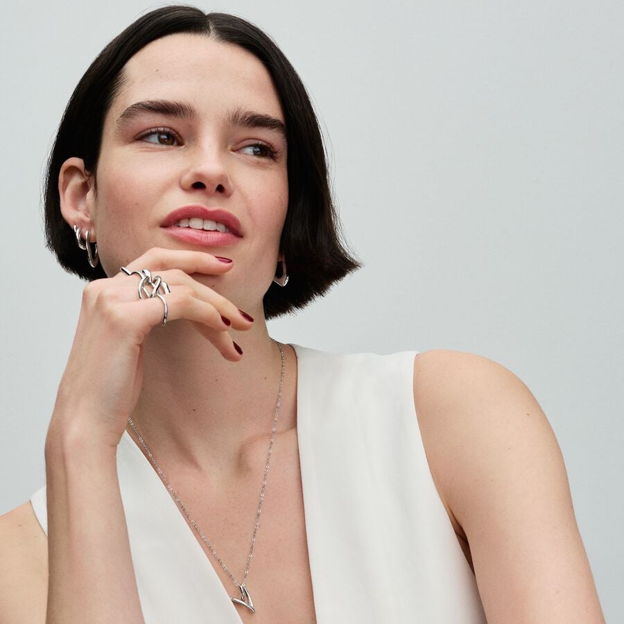 Pandora ESSENCE Zilveren Ketting met Hart Hanger Zilveren Ketting | 70 cm - 393272C00 - PansiteNederland.nl