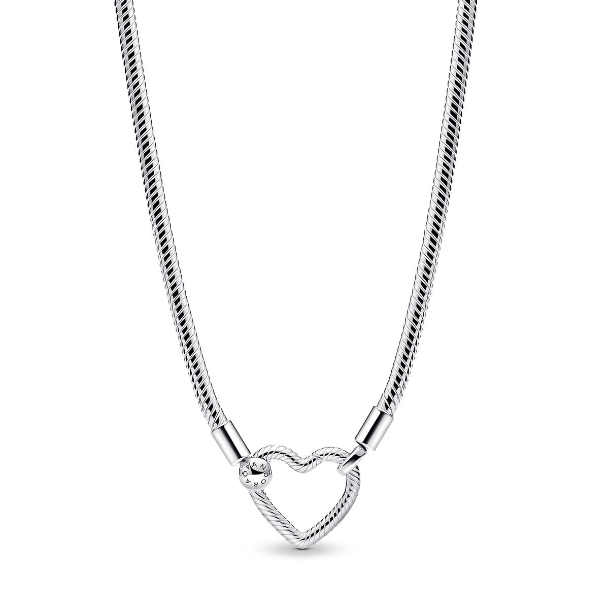 Pandora Snake Chain-halsketting met hartsluiting - 393377C00