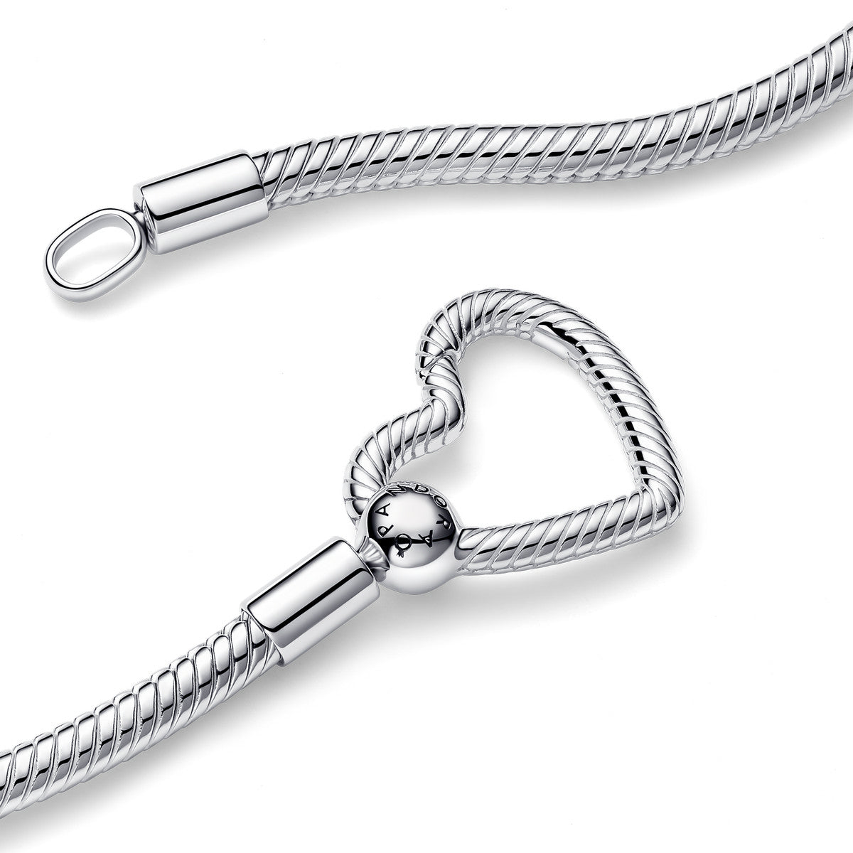 Pandora Snake Chain-halsketting met hartsluiting - 393377C00