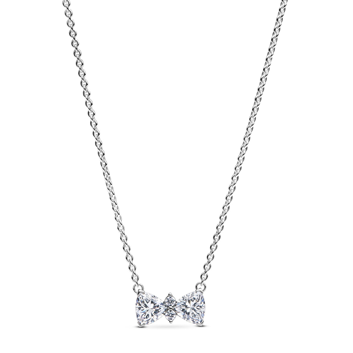 Pandora Sprankelende halsketting met strik zilver