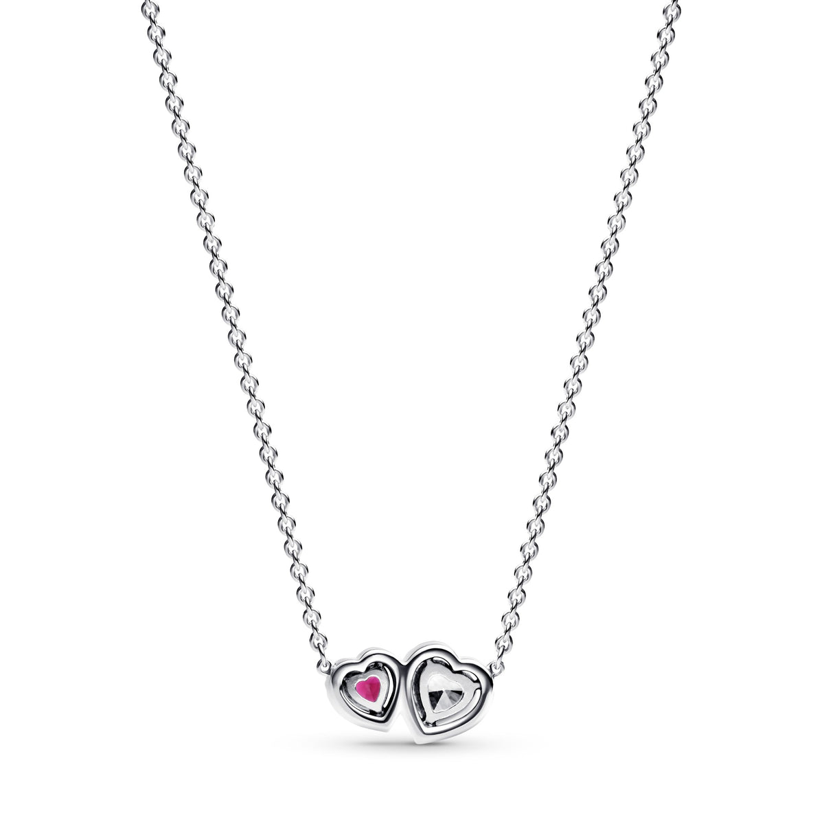 Pandora Halo Harten Ketting met Hanger zilver 393632C01