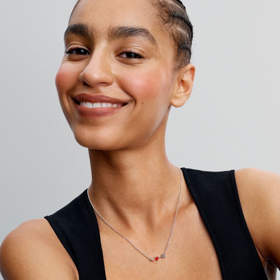 Pandora Pijl & Muranoglas Hart Halsketting 393669C01 - PansiteNederland.nl