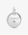 Pandora Hanger graveerbaar rond plaatje 394007C01