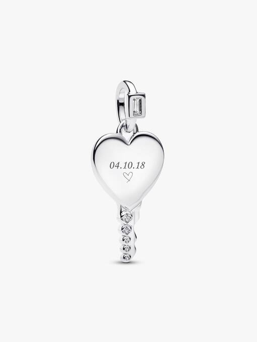 Pandora Graveerbare Hart Sleutelvormige Hanger zilver - 394353C01