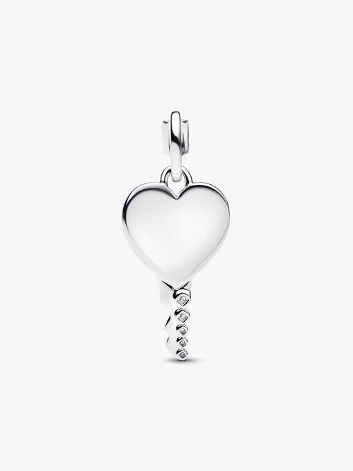 Pandora Graveerbare Hart Sleutelvormige Hanger zilver - 394353C01