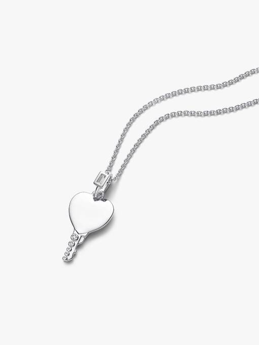 Pandora Graveerbare Hart Sleutelvormige Hanger zilver - 394353C01