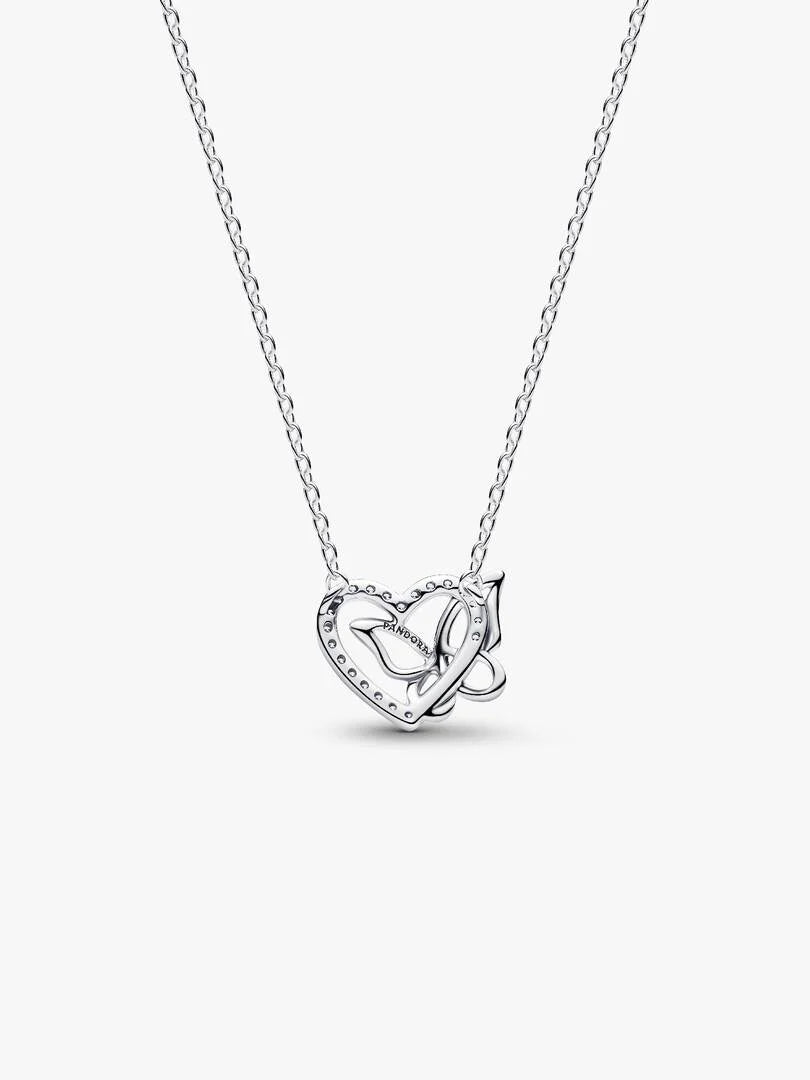 Pandora Verstrengeld Hart & Vlinder Ketting met Hanger zilver - 394477C01