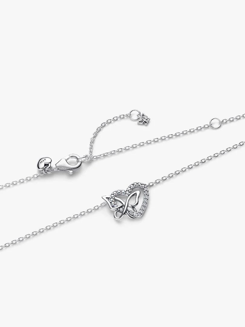 Pandora Verstrengeld Hart & Vlinder Ketting met Hanger zilver - 394477C01