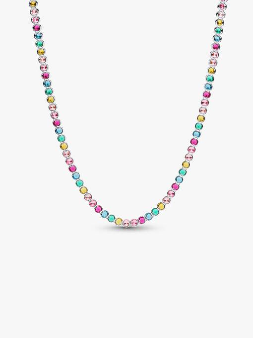 Pandora Regenboog Tennis Halsketting zilver 394648C01