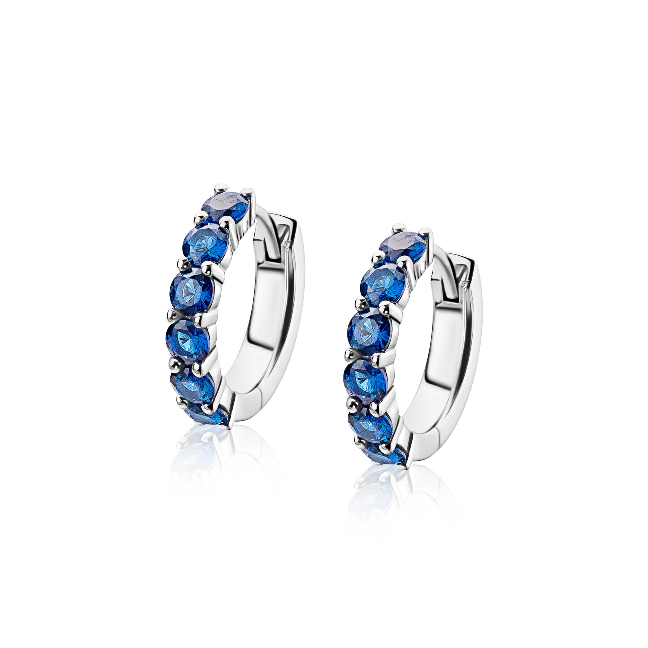 ZINZI Zilveren Oorbellen 15mm blauw - ZIO2888B