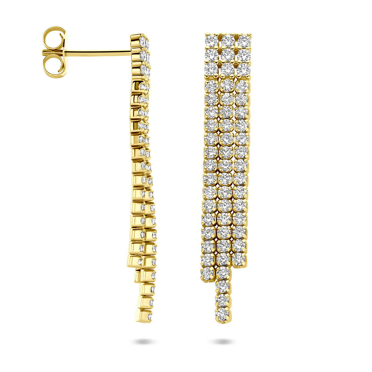 Zilveren vergulde geel oorhangers zirkonia 36 mm 1 micron - 2104124