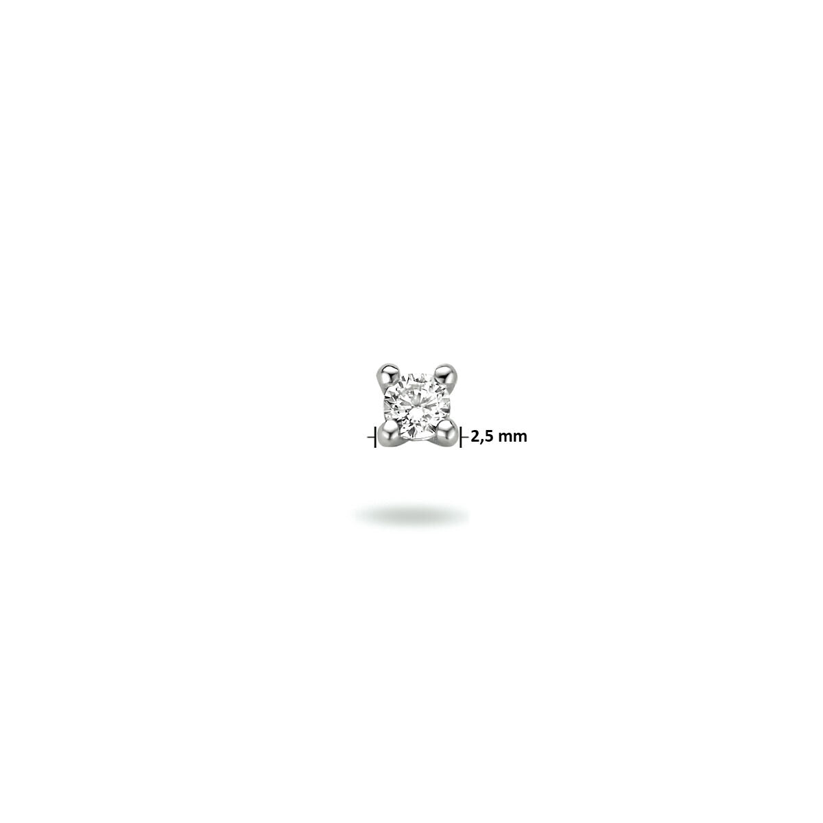 Fantasy Collection Gerhodineerd Zilveren Piercing met Zirkonia 1333637