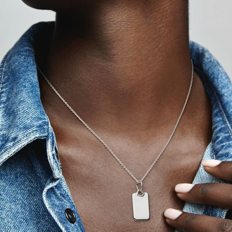 Pandora Graveerbaar Rechthoekig Plaatje Hanger 398611C00 - PansiteNederland.nl