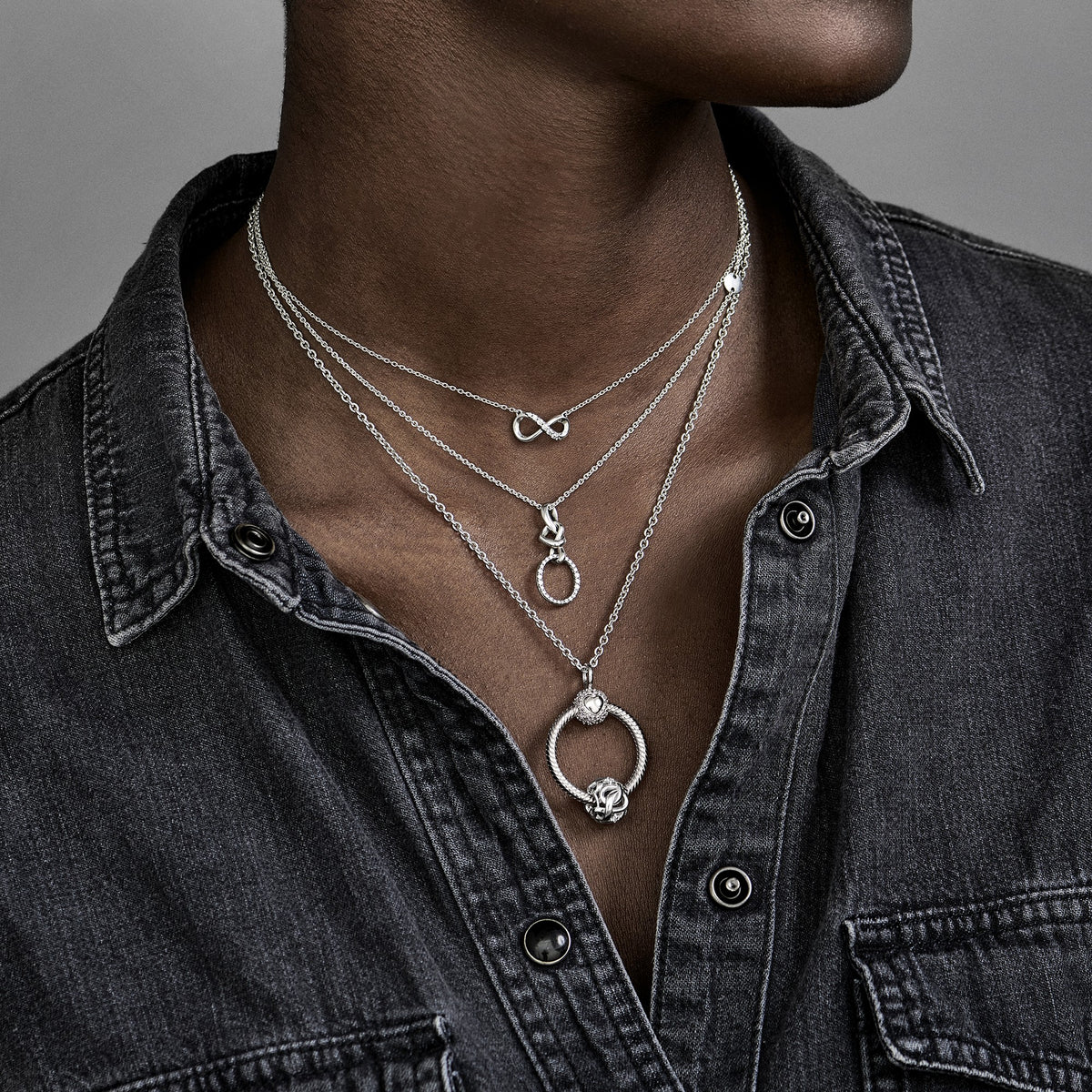 Pandora Sprankelende Oneindigheid Halsketting zilver 398821C01