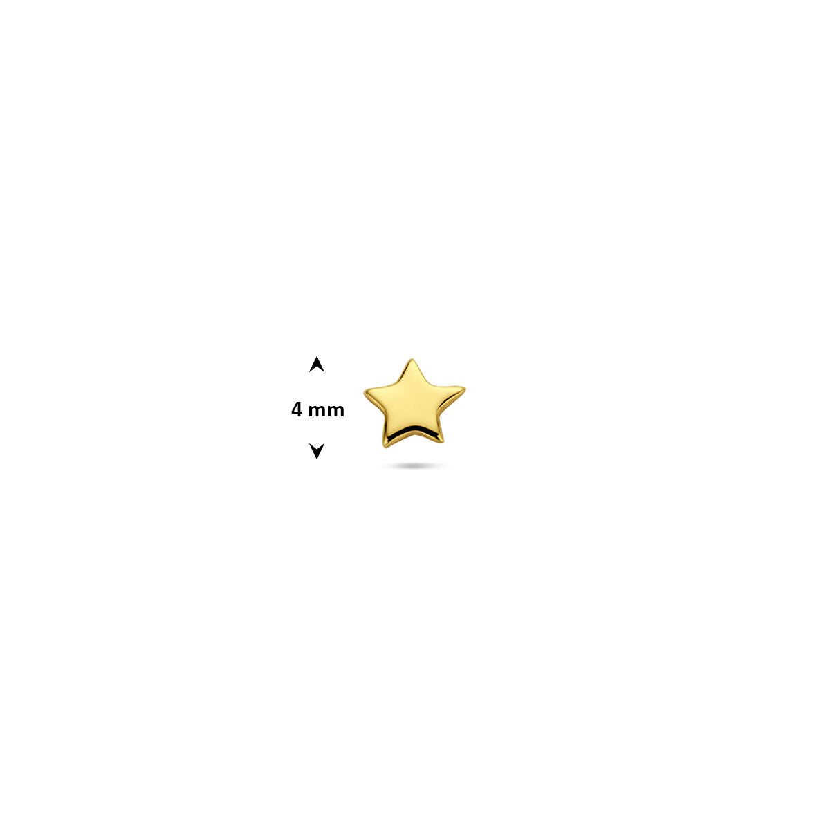 Fantasy Collection Flat back piercing ster 4 mm 1 micron zilver verguld