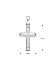 zilver gerhodineerd hanger kruis poli/mat gediamanteerd 20 mm 1340469