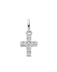 Zilveren gerhodineerde hanger kruis zirkonia 11 mm - 1341714 - PansiteNederland.nl