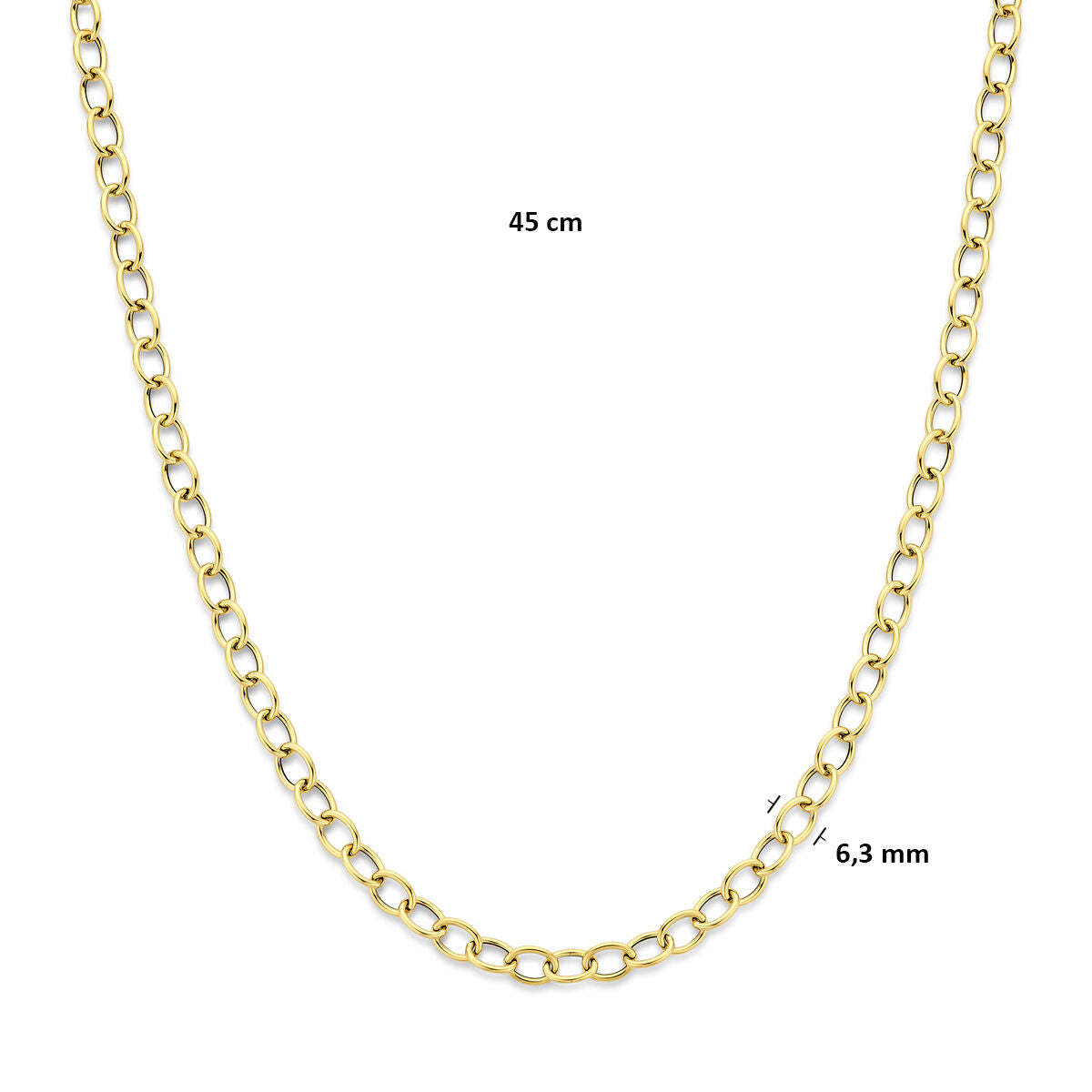 Fantasy Collection Collier 6,3 mm 45 cm 14K geelgoud