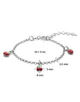 Zilver gerhodineerde armband emaille fruit 13 + 3 cm - 1341856