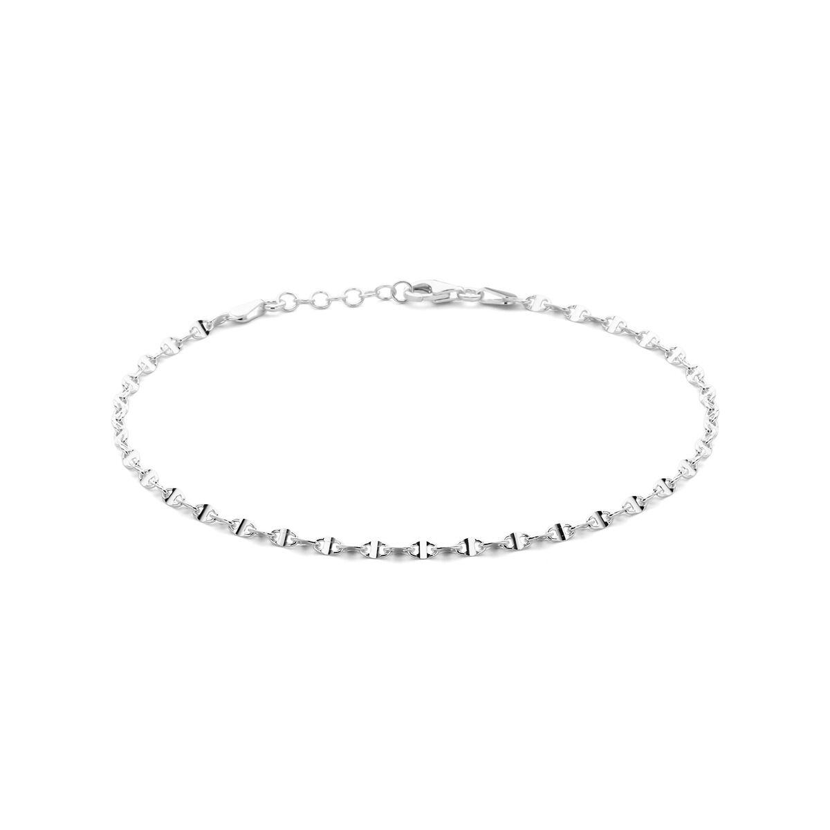 Fantasy Collection Enkelbandje koffieboon 2,8 mm 24 cm zilver