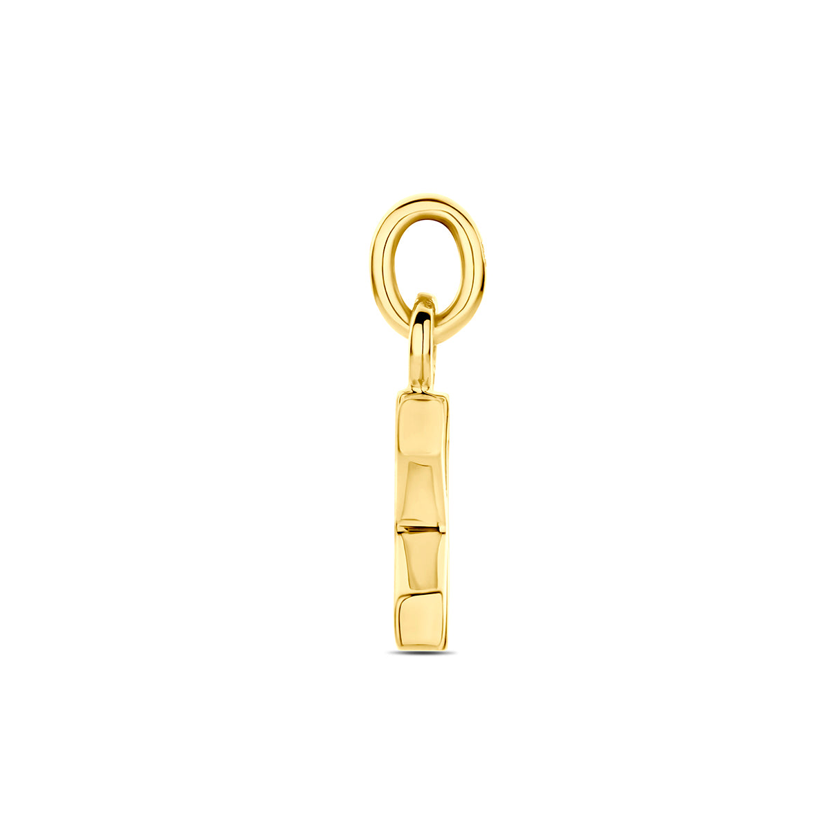 Hanger letter K zirkonia 10 mm 14K geelgoud #Letter_K