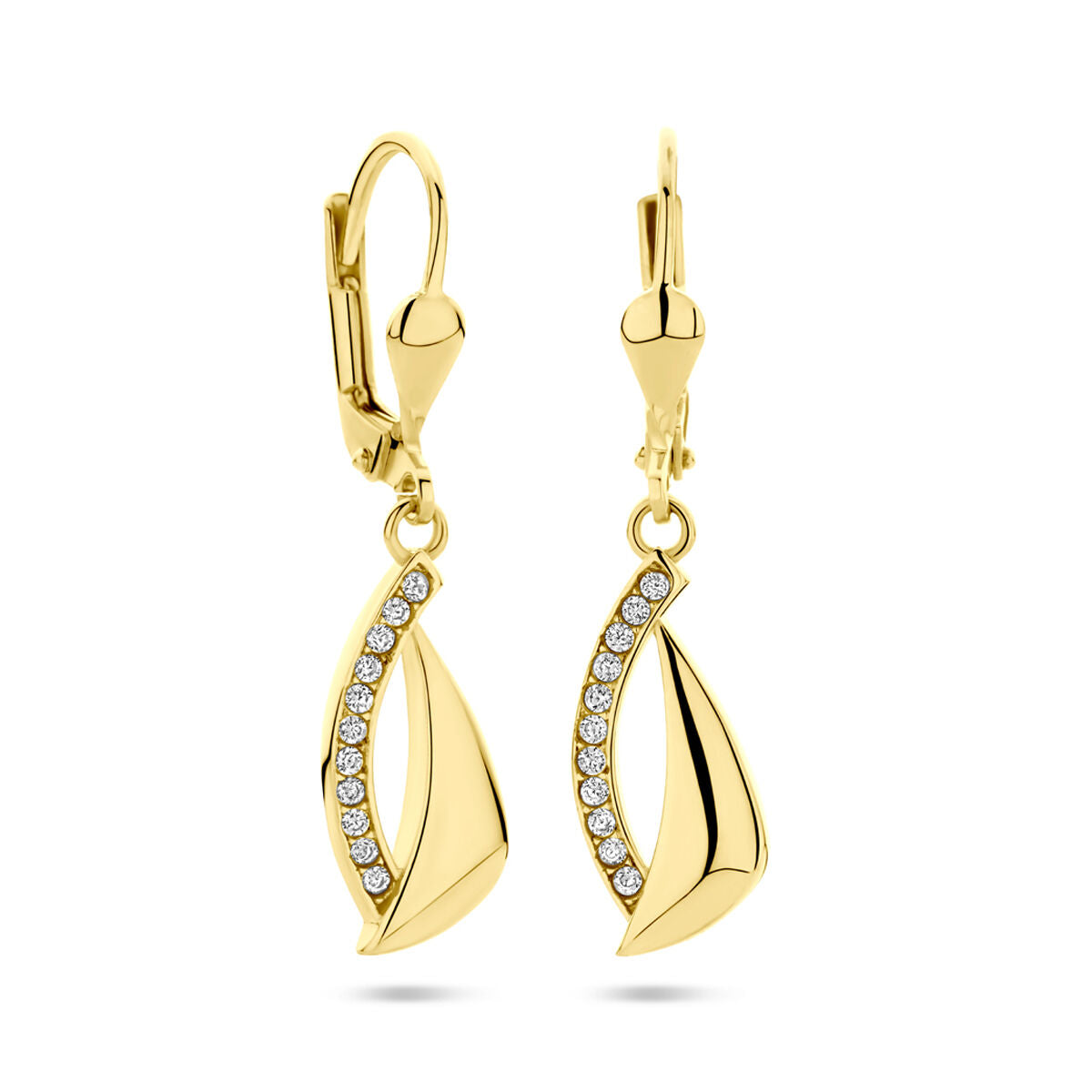 Fantasy Collection 14K Geelgouden Oorbellen met Zirkonia voor Dames 4033515 oorhangers