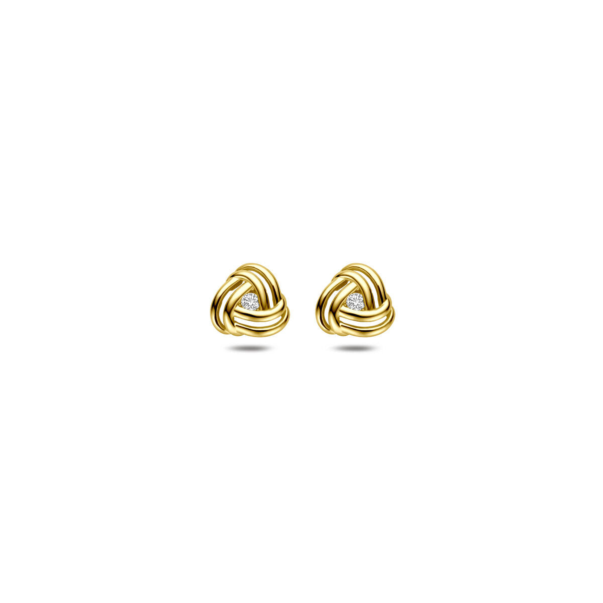 14K geelgouden oorknoppen zirkonia 6 mm - 4034653
