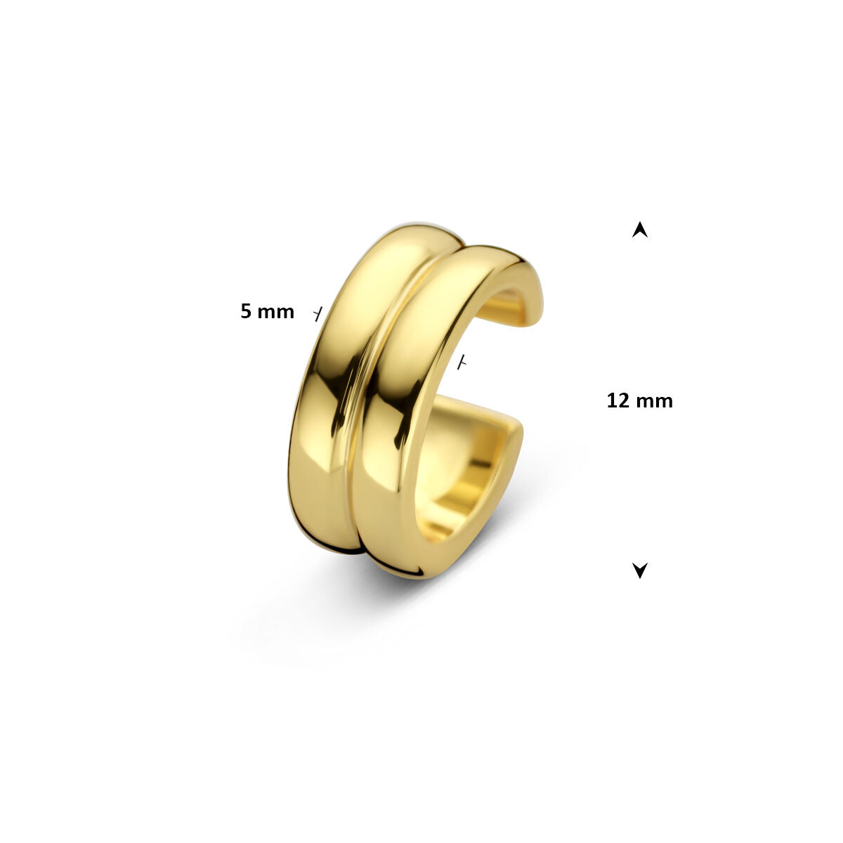 Fantasy Collection Ear cuff 12 mm 1 micron zilver verguld oorbellen
