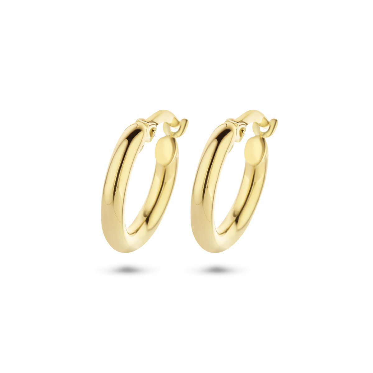 Oorbellen ronde buis 14K geelgoud