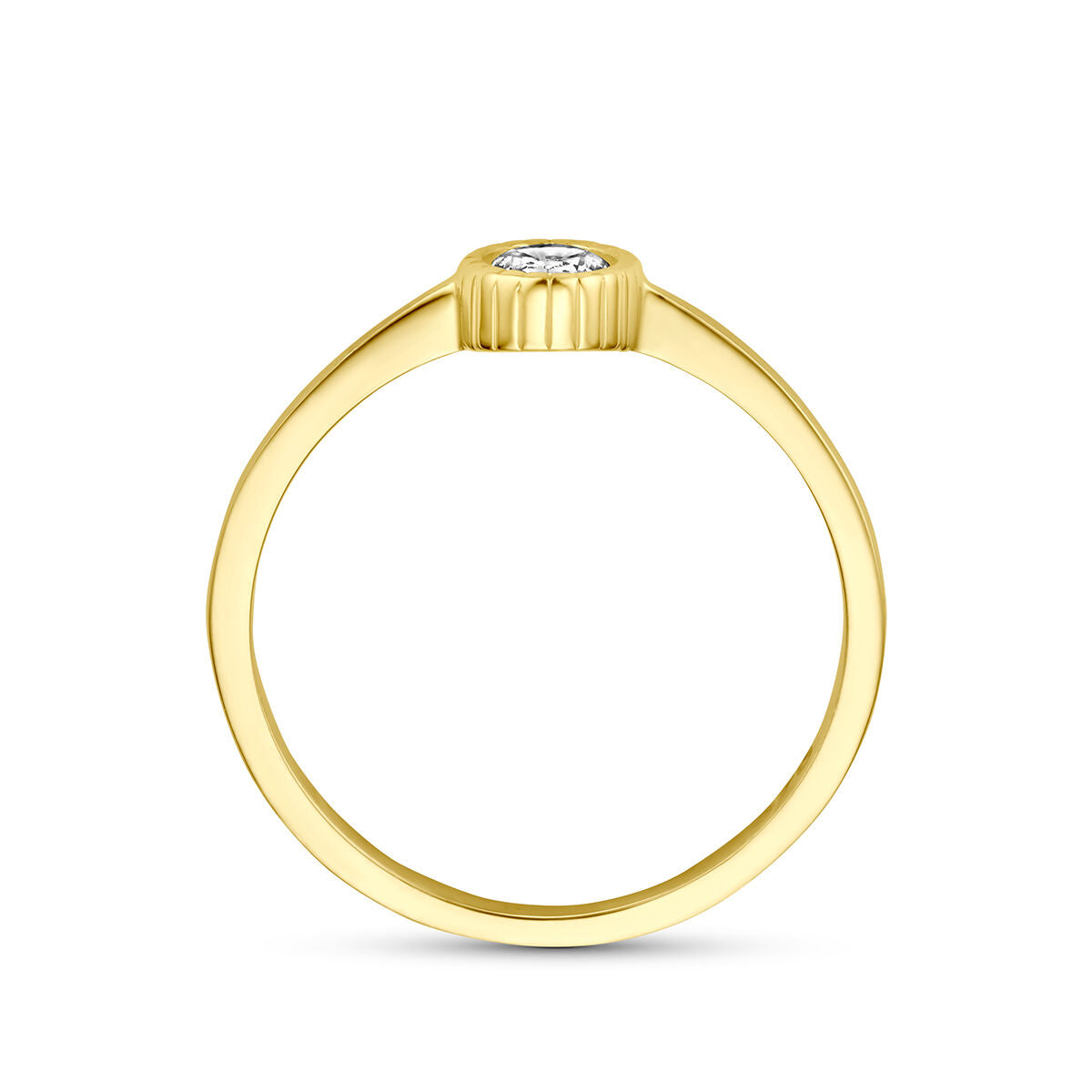 Ring zirkonia 9K geelgoud briljant