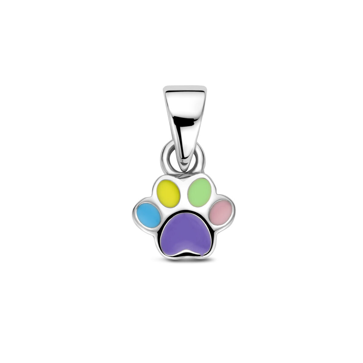 Fantasy Collection Hanger emaille hondenpoot 12 mm zilver