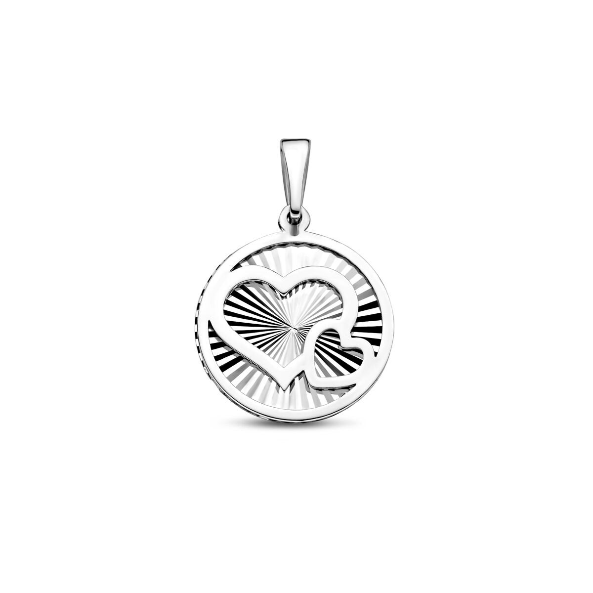 Fantasy Collection Hanger hartjes gediamanteerd 12,5 mm zilver