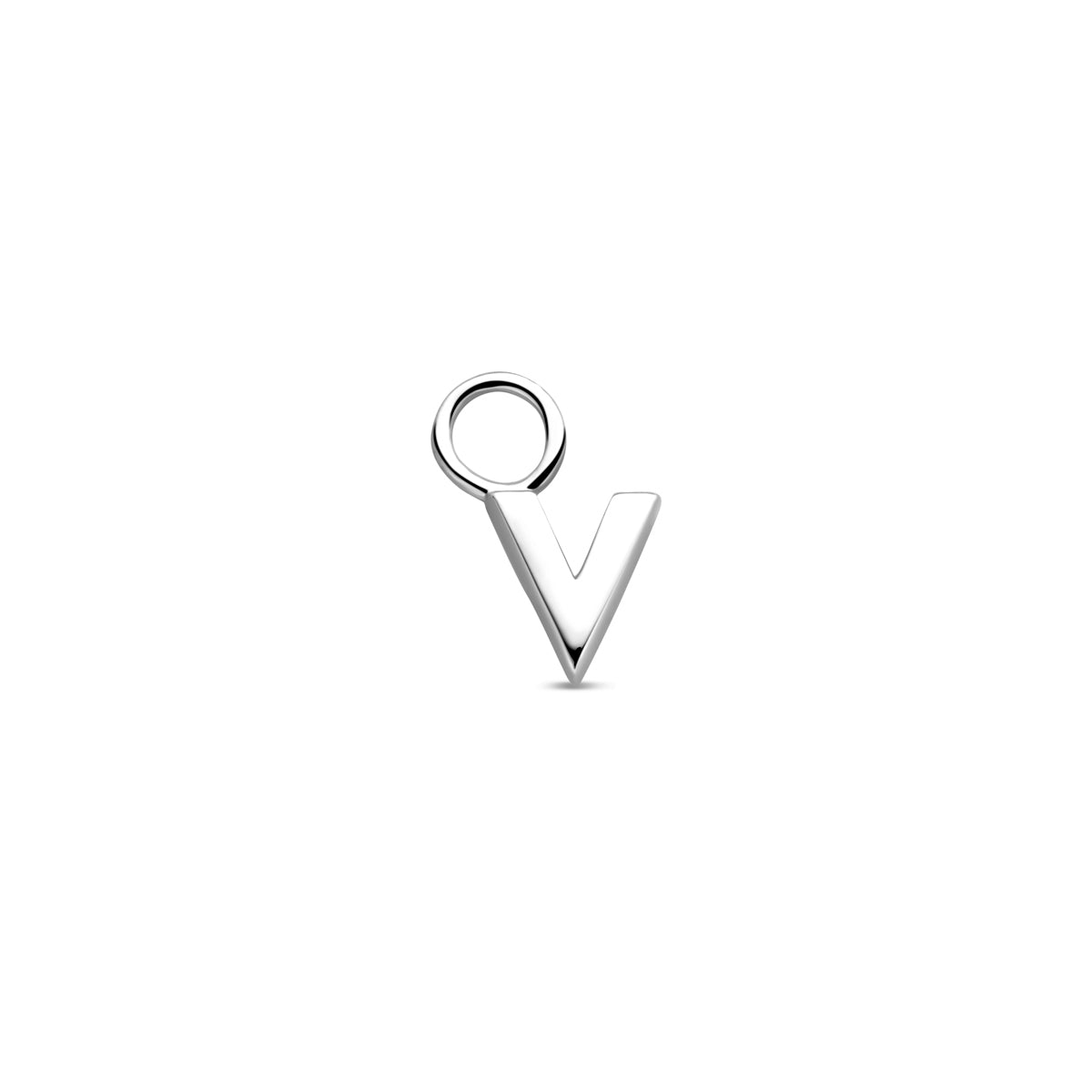 Oorringhanger letter V 6 mm zilver #Letter_V