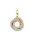 14K tricolor gouden hanger diamant 0.13ct h si 14 mm - 4300615 - PansiteNederland.nl