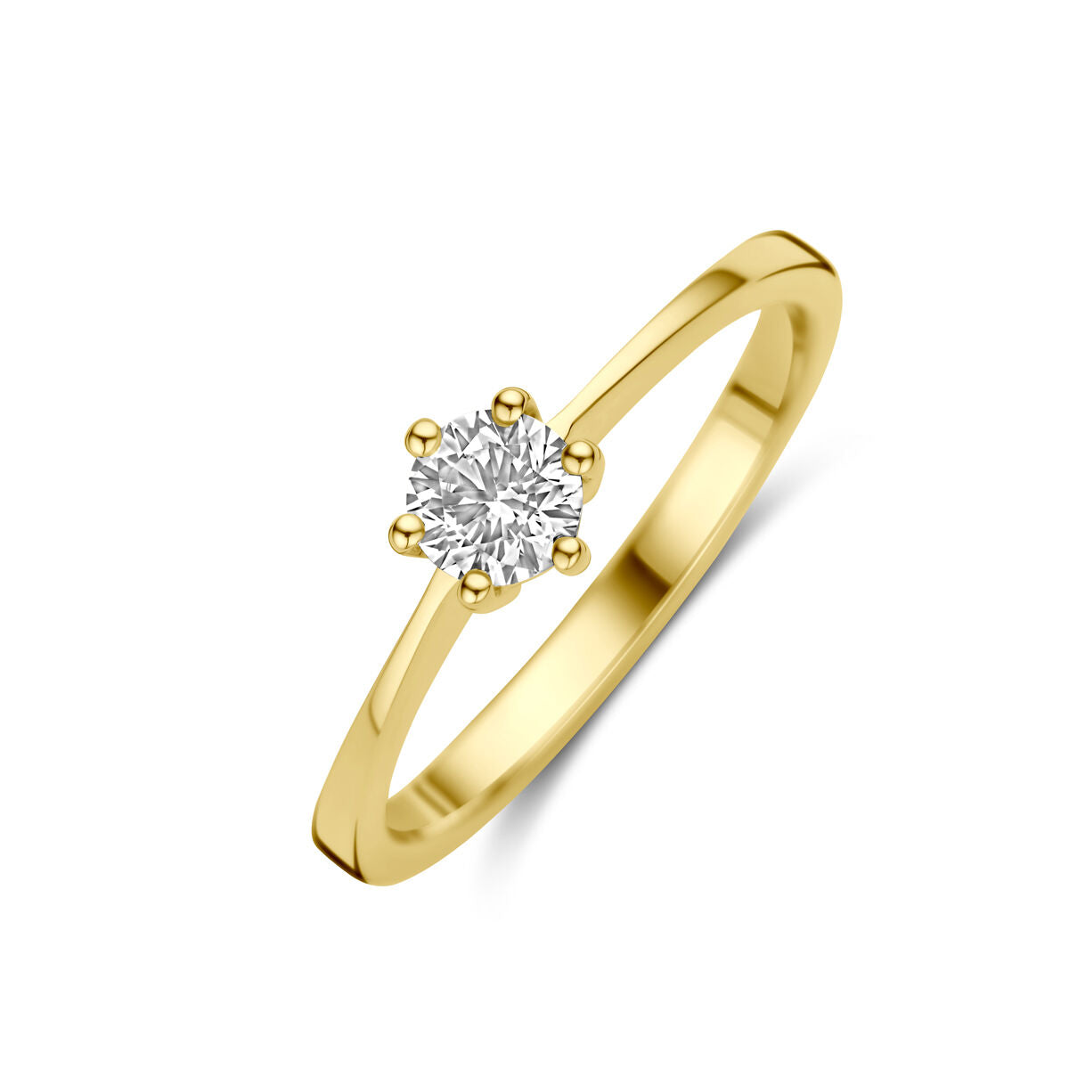 Ring zirkonia 14K geelgoud