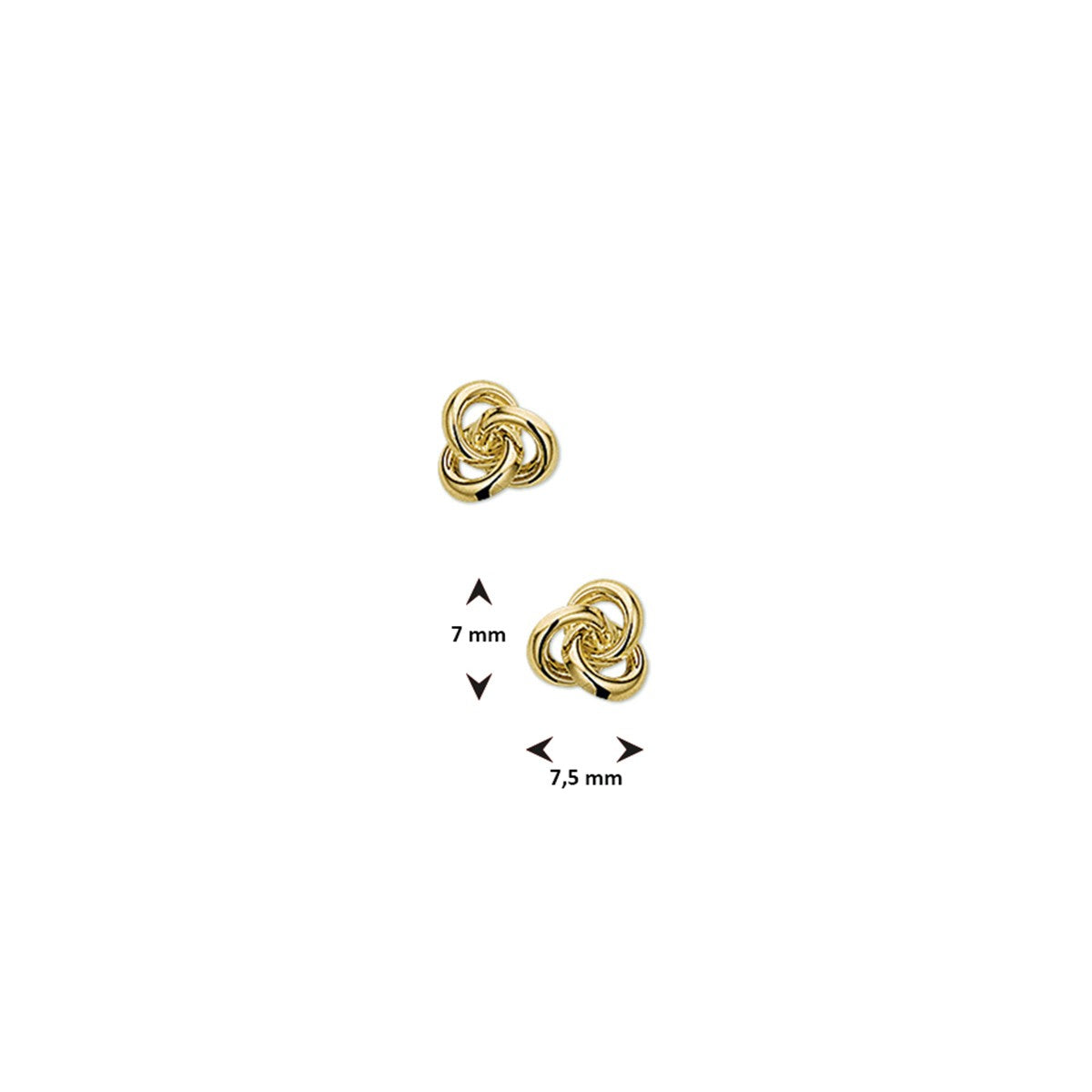 Fantasy Collection Oorbellen knoop 7 mm 14K geelgoud